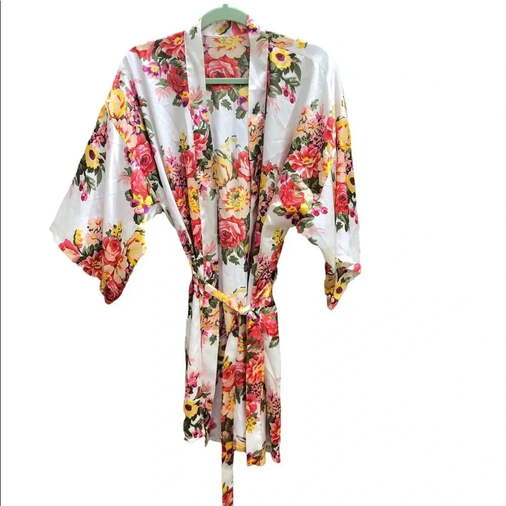 FLORAL SATIN FINISH ROBE